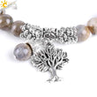 Natural Labradorite Spectrolite Bracelet Bangle with Tree of Life Charm - More Natural Healing