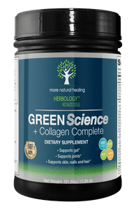 Green Science + Collagen SuperFood Green Drink Powder Supplement for Joints and Gut Support Powder Drink - 30 Day Supply - More Natural Healing