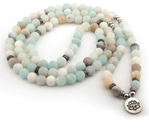 Natural 8 mm Bead Amazonite Necklace or Bracelet with Tree of Life - More Natural Healing